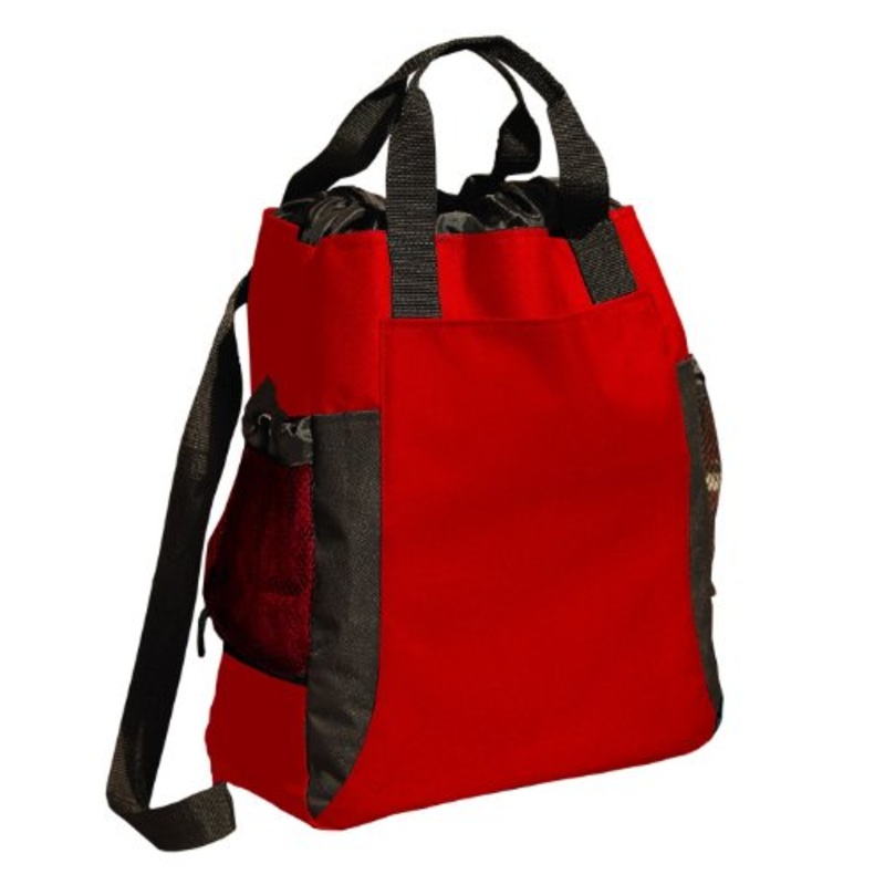 Ultraclub Backpack Tote - Red/ Black - One