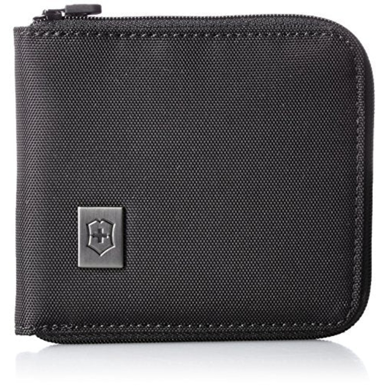 Victorinox Zip-Around Wallet, Black/Black Logo