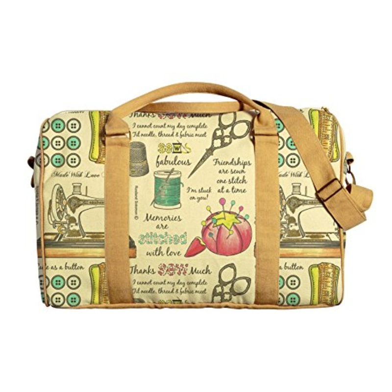 Vietsbay Women Pattern Of Sewing Kit Printed Canvas Travel Duffle Bag Was_42