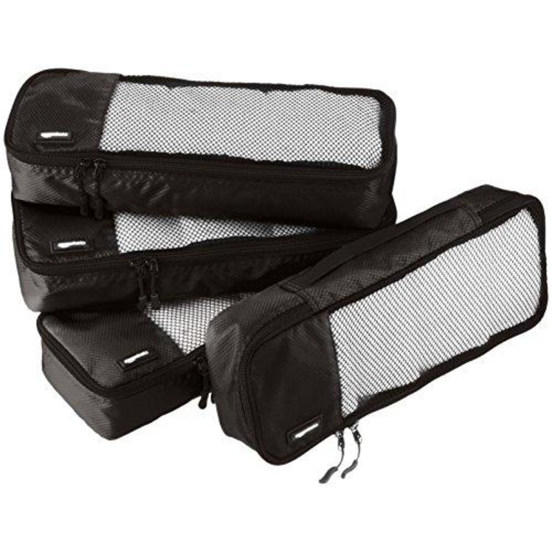 Amazonbasics 4-Piece Packing Cube Set - Slim, Black