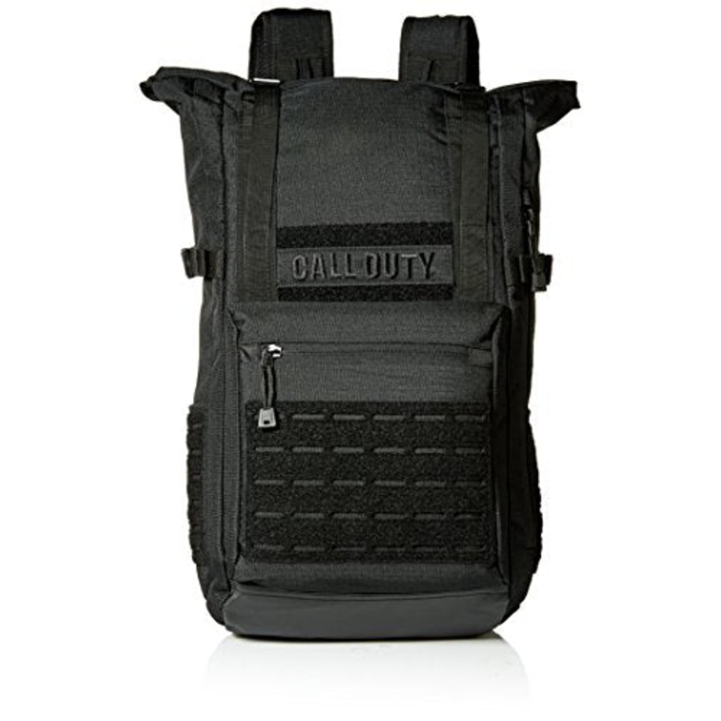 Bioworld Men'S Call Of Duty Black Military Roll Top Backpack W/ Laser Cuts