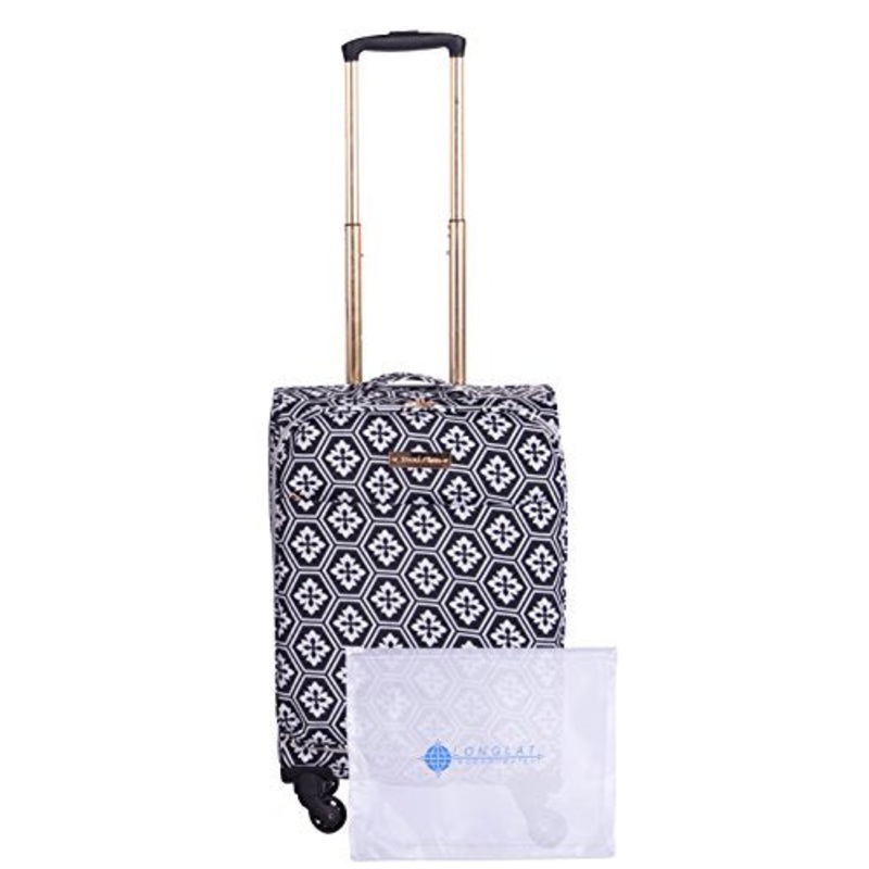 Jenni Chan Adra 2-Piece Set 20" Upright Spinner +311 Bag, Black/White