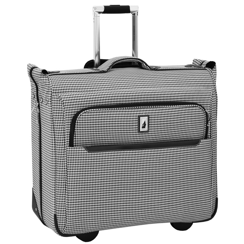 London Fog Cambridge II 44" Wheeled Garment Bag, Black White Houndstooth