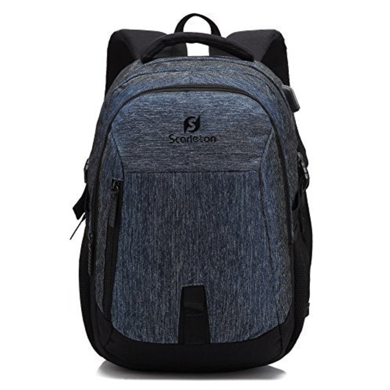 Scarleton Simple Water Resistant Backpack H20420701 - Blue/Black