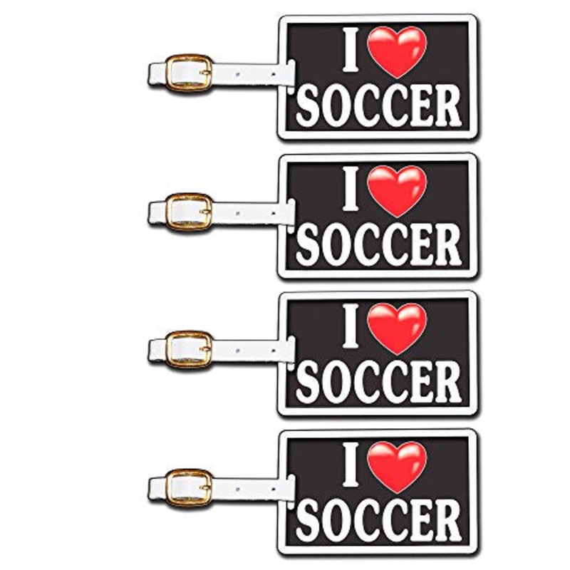 Tag Crazy I Heart Soccer Four Pack, Black/White/Red, One Size