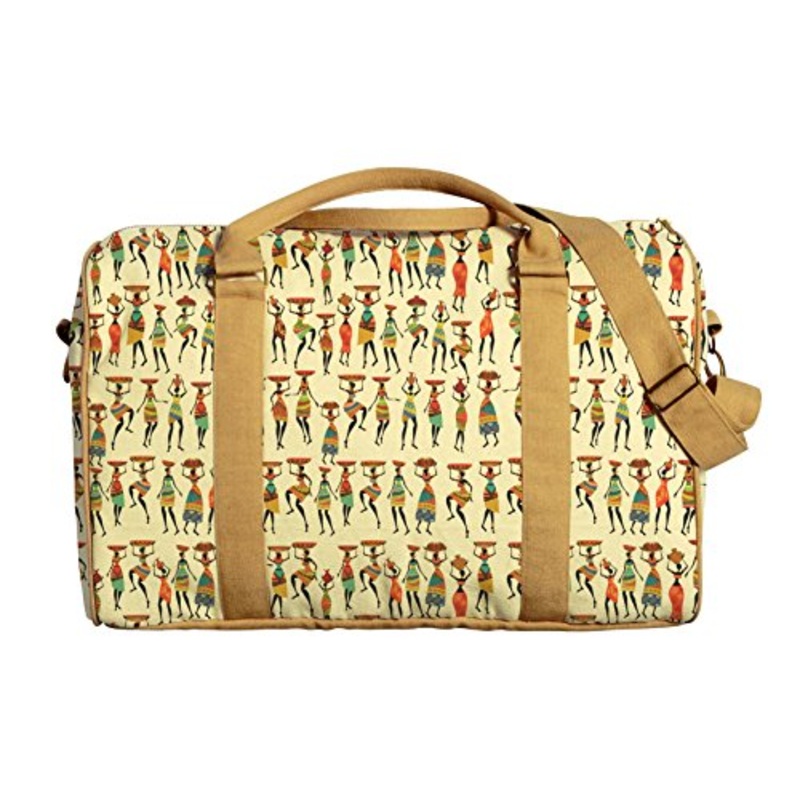 Vietsbay Women African Women Pattern Printed Canvas Travel Duffle Bag Was_42
