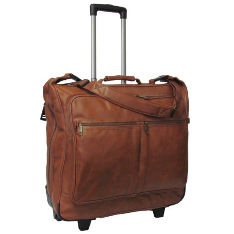 Amerileather Wheeled Leather Garment Bag (Brown)