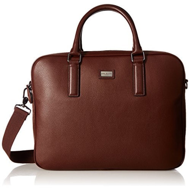 Ted Baker Men'S Caracal Leather Document Bag, Tan