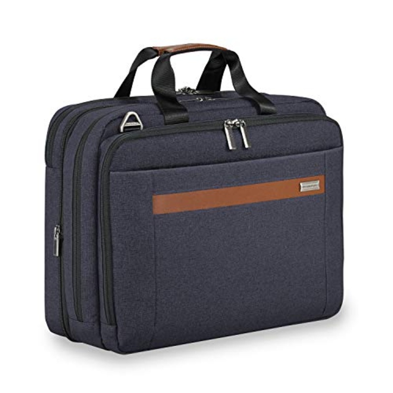 Briggs & Riley Kinzie Street Medium Expandable Brief Briefcase, Navy, One Size
