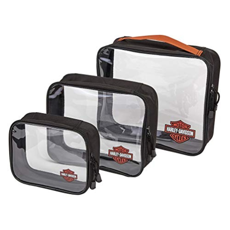 Harley Davidson Packing Cubes 3-pc Set, Rust/Clear
