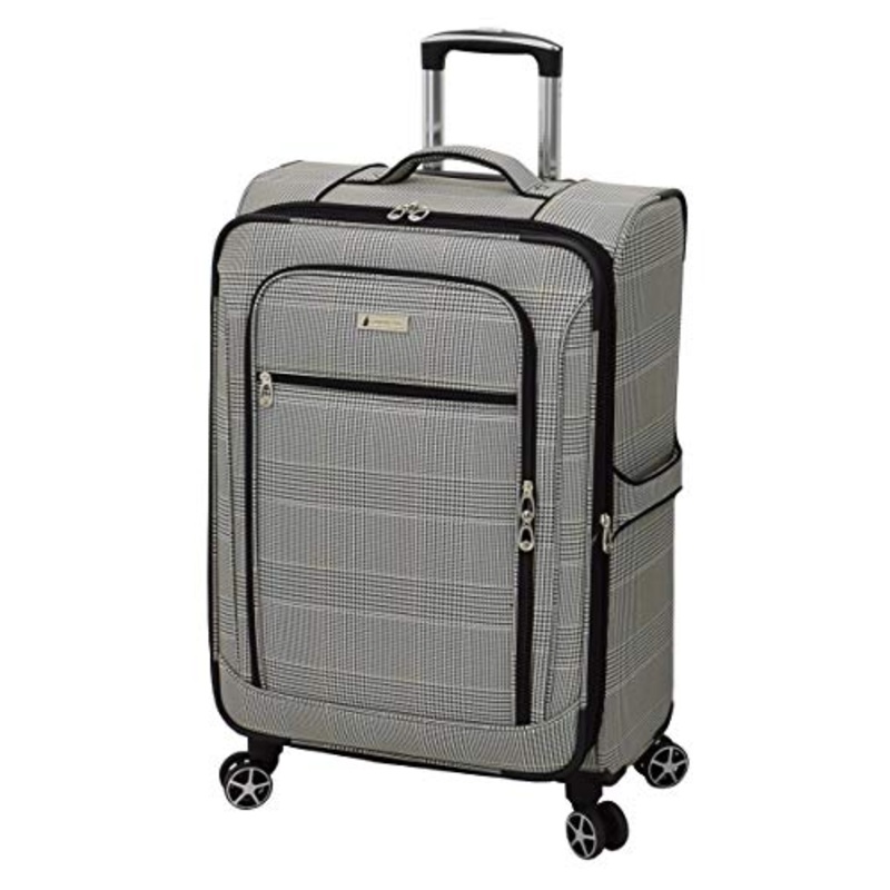 London Fog Softside 24" Spinner, Black White Multi Z1