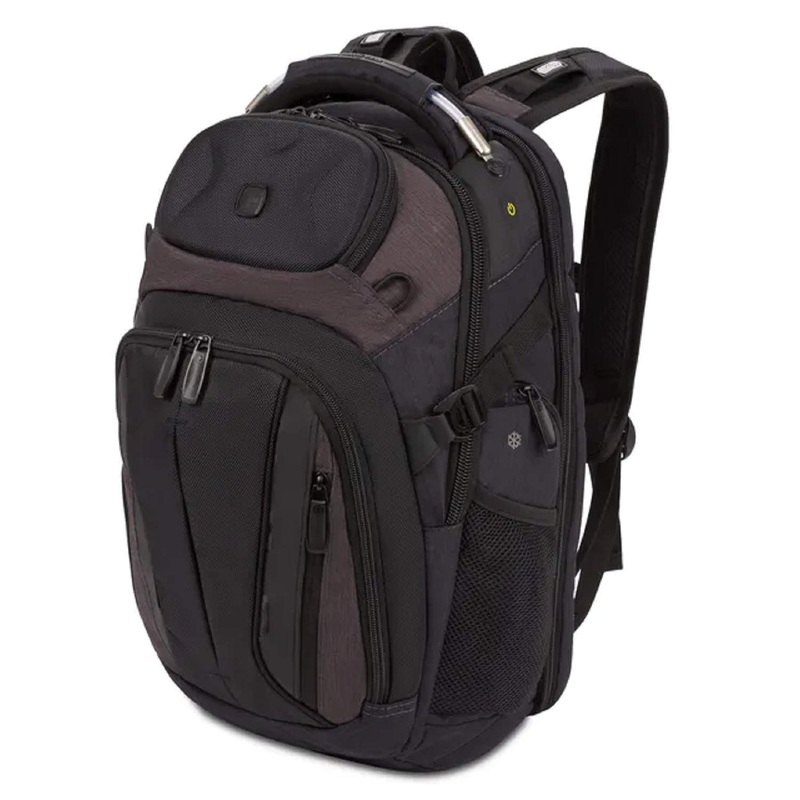 SWISSGEAR SCANSMART TSA School Work and Travel Men's and Women's/Laptop Backpack - Black and Heather Gray