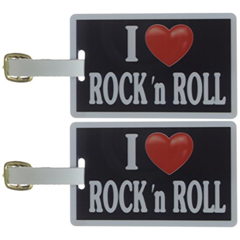 Tag Crazy I Heart Rock N Roll Two Pack, Black/White/Red, One Size
