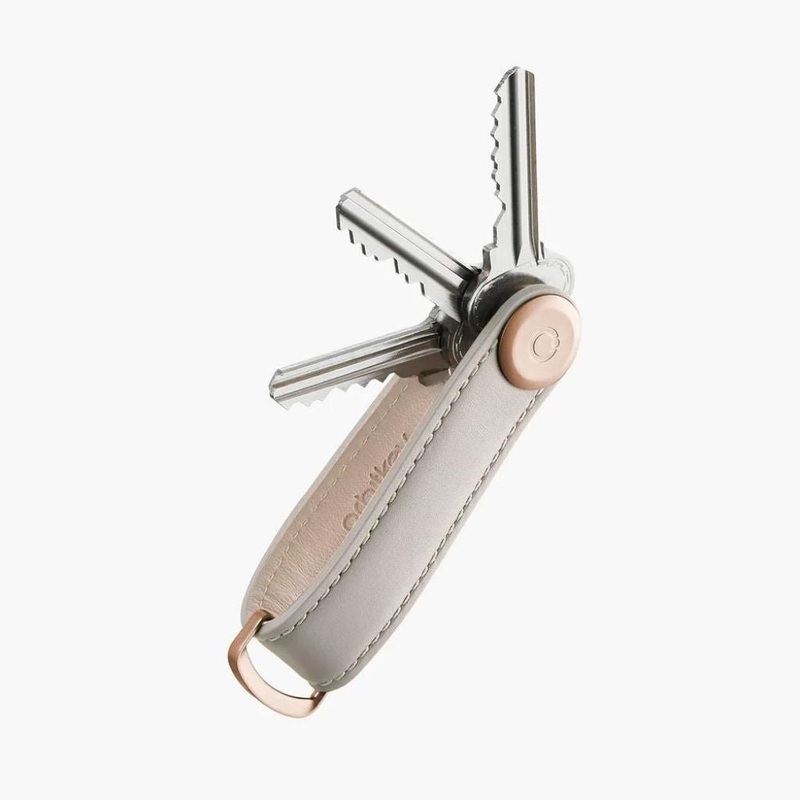 Orbitkey Leather 2.0 Key Organiser Stone/Grey