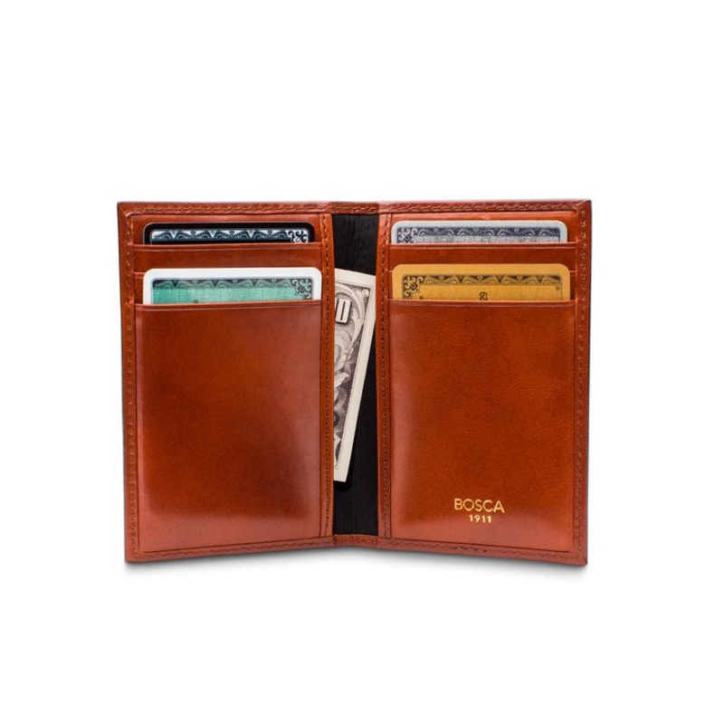 Bosca 8 Pocket Credit Card Case Leather Wallet