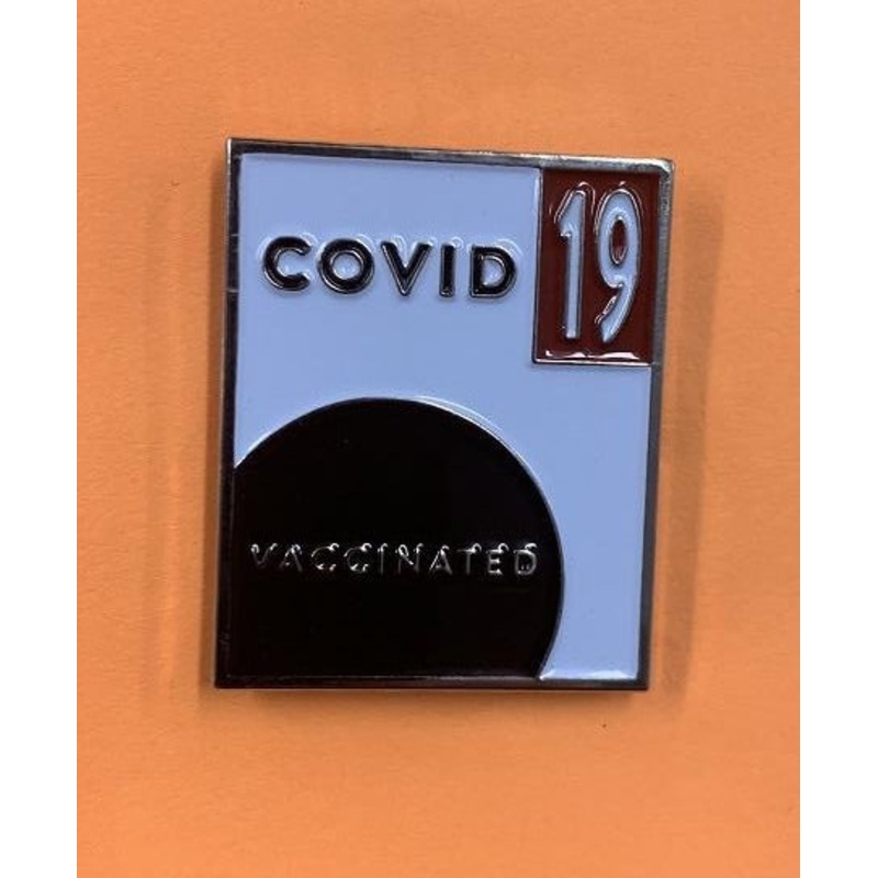 Covid 19 Square Vaccinated Pin