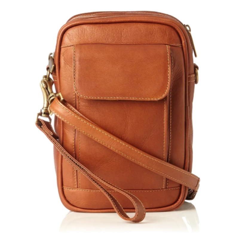David King & Co. 459 Leather Cross Body Bag with Organizer