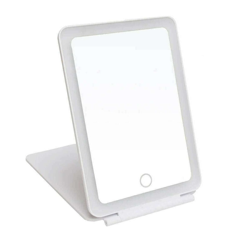 Alice Wheeler London Soft Touch Portable LED Mirror - White