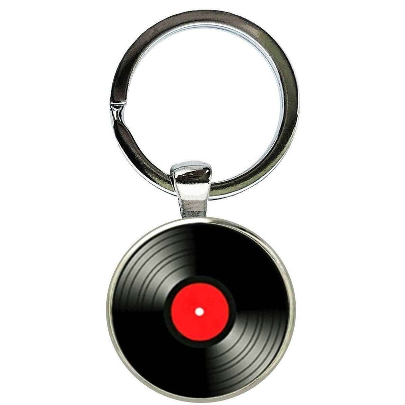 Bassin and Brown Vinyl Disc Key Ring - Red/Black