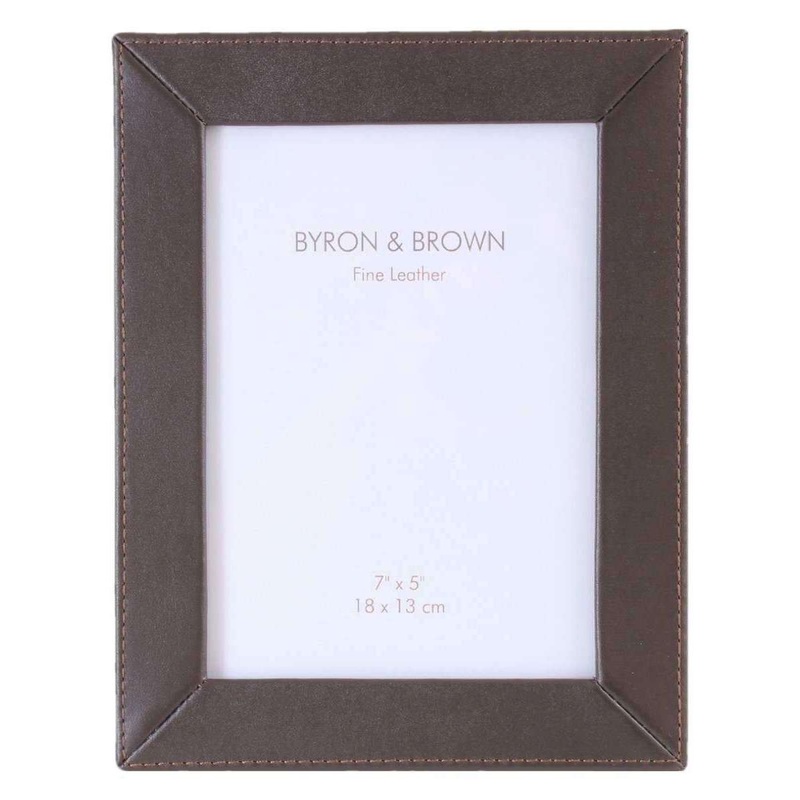 Byron and Brown Slim Classic Photo Frame 5x7 - Nappa Brown