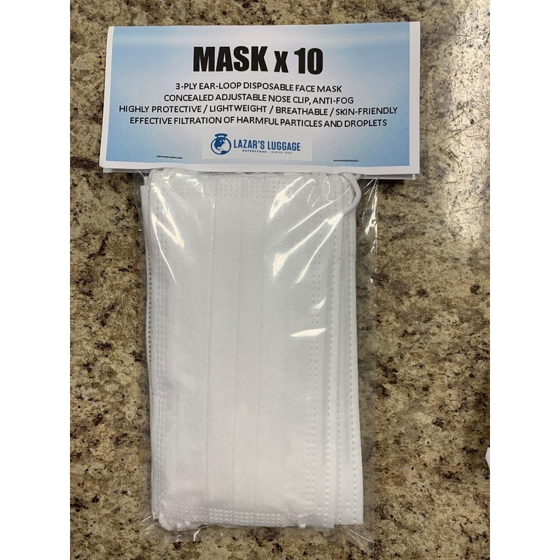 Everest 10-Pack 3-Ply Disposable Face Mask 041288