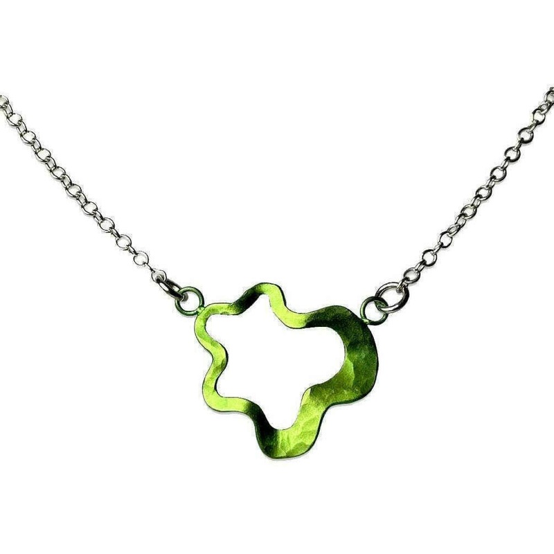 Ti2 Titanium Small Splat Necklace - Green
