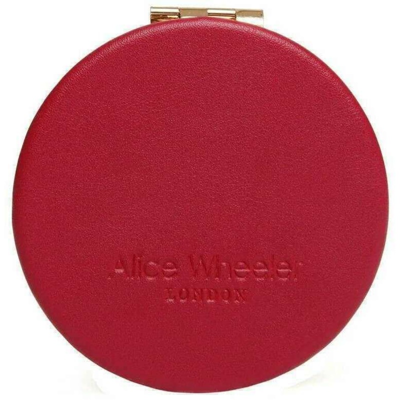 Alice Wheeler London Round Mirror Compact - Fig Red