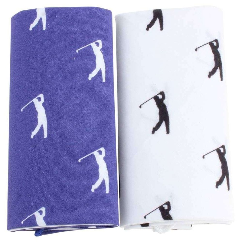 David Van Hagen Novelty Golfer Handkerchief Set - White/Blue