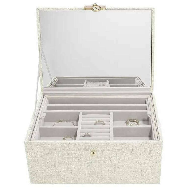 Stackers Luxury Classic Jewellery Box - Oatmeal/Linen Beige