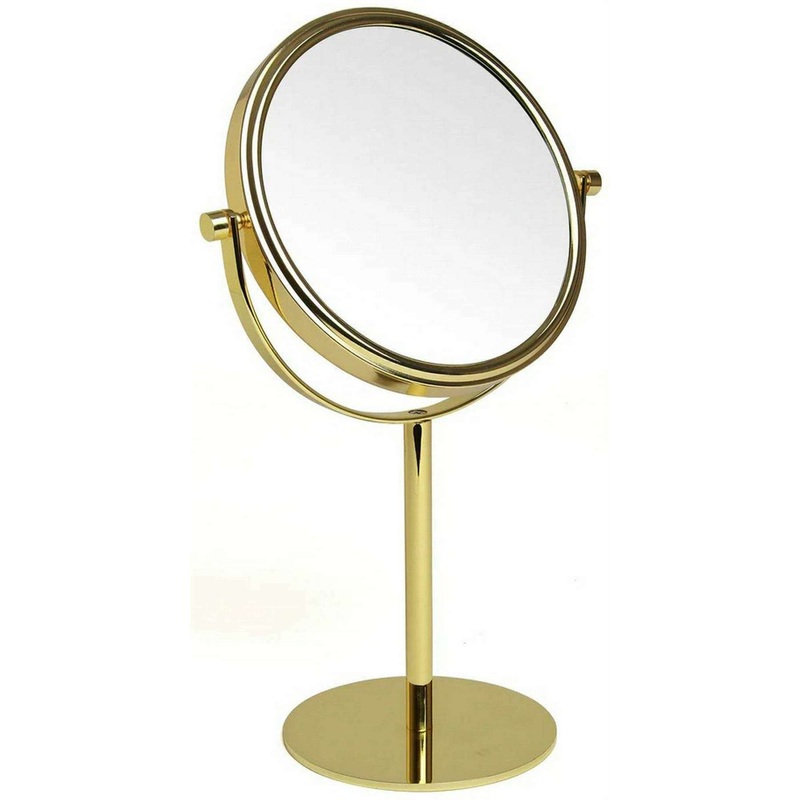 Alice Wheeler London 7x Magnification Standing Mirror - Gold