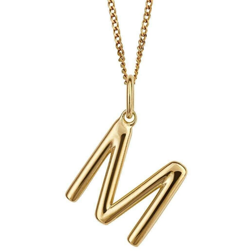Beginnings M Initial Pendant - Gold