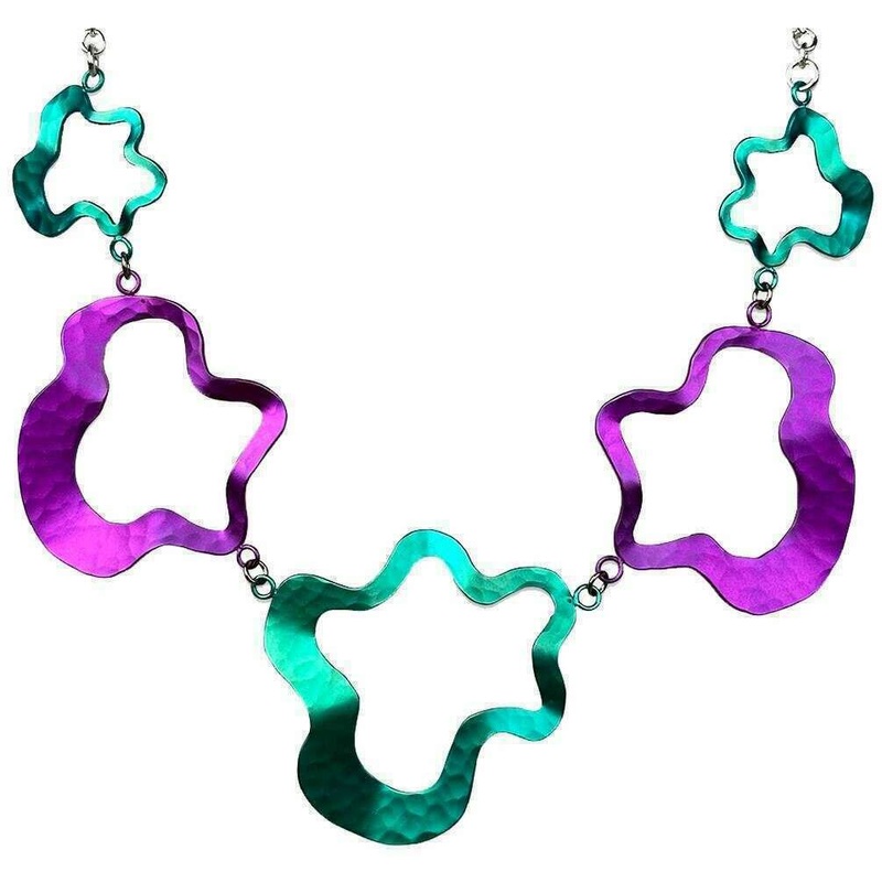 Ti2 Titanium Multi Splat Necklace - Pink/Kingfisher