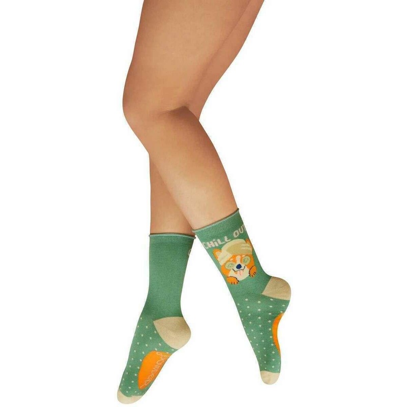 Powder Chilled Corgi Ankle Socks - Fern Green