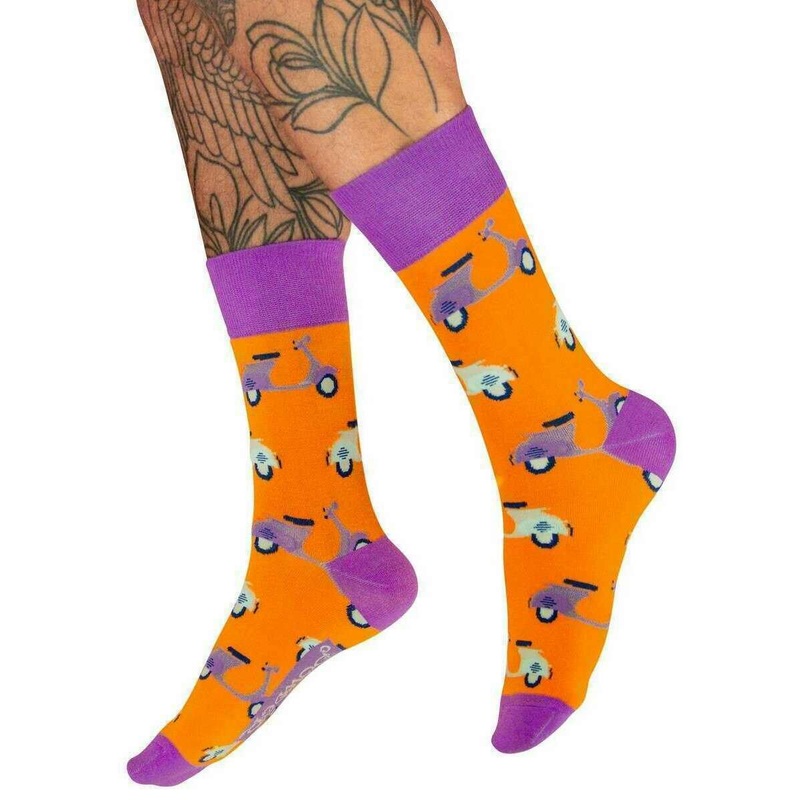 Powder Vintage Vespa Socks - Tangerine Orange