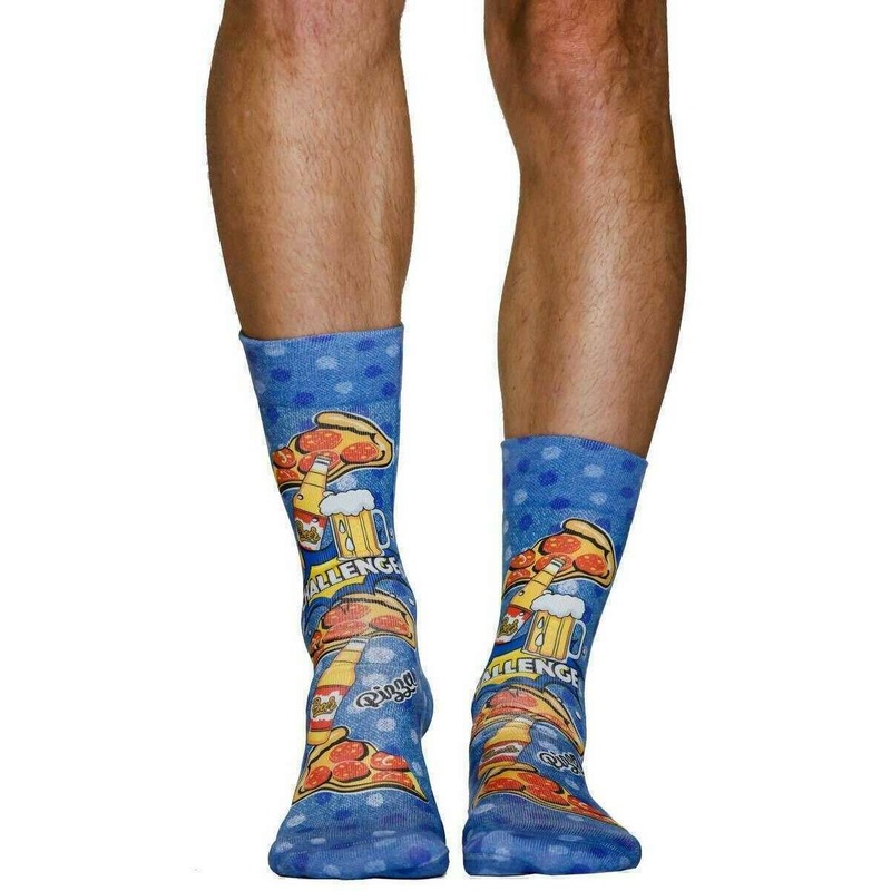 Wigglesteps Pizza Challenge Socks - Blue/Orange/Red