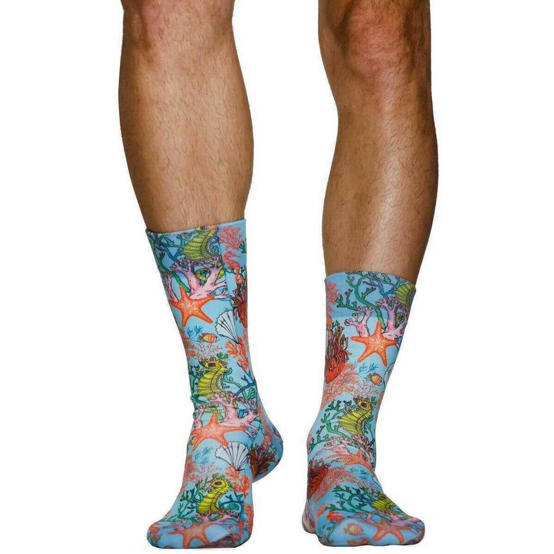 Wigglesteps Seahorse Socks - Blue/Orange