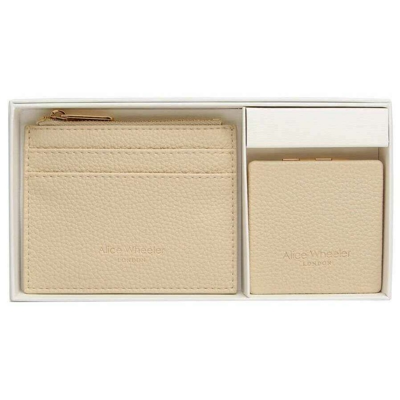 Alice Wheeler London Coin Purse and Mirror Compact Gift Set - Ivory