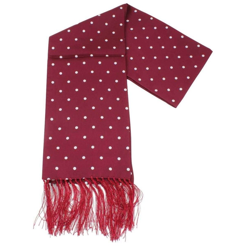 Knightsbridge Neckwear Polka Dot Dress Scarf - Burgundy/White