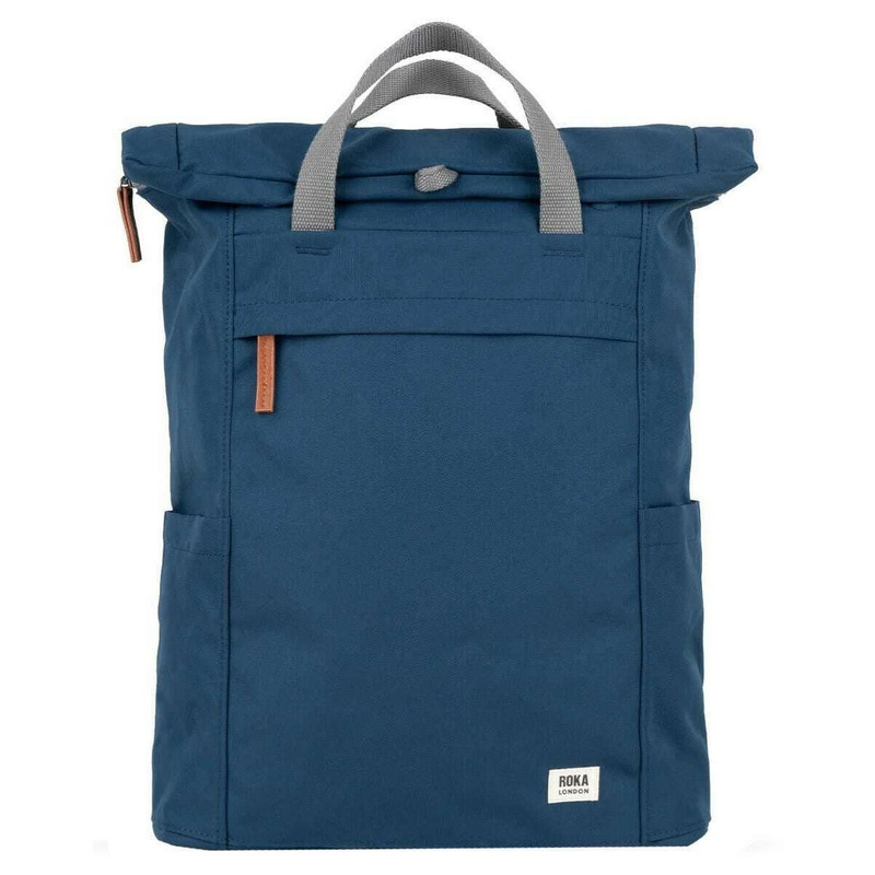 Roka Finchley A Medium Sustainable Canvas Backpack - Deep Blue