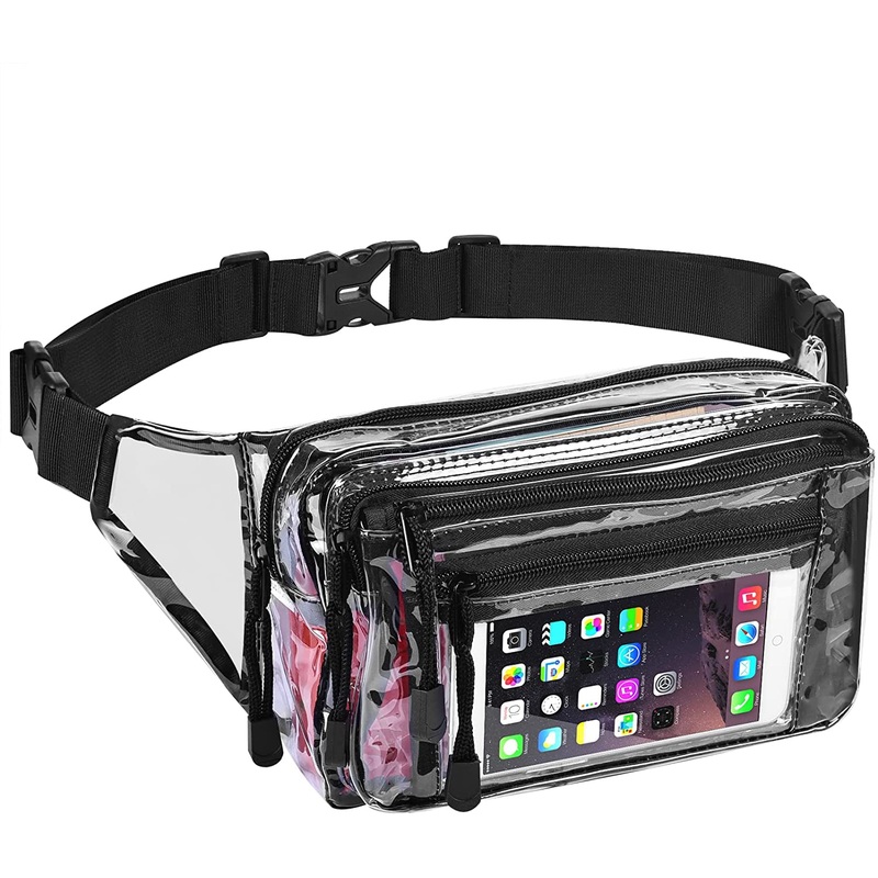 Clear Bag Stadium Approved Large Clear Fanny Pack for Women for Work,Multi-Purpose Waist Bag for Travel & Sporting Event
