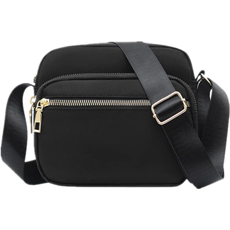 DIHKLCIO Nylon Crossbody Bags for Women Purses and Handbags Women'S Casual Messenger Bag Waterproof Black Crossbody Purse