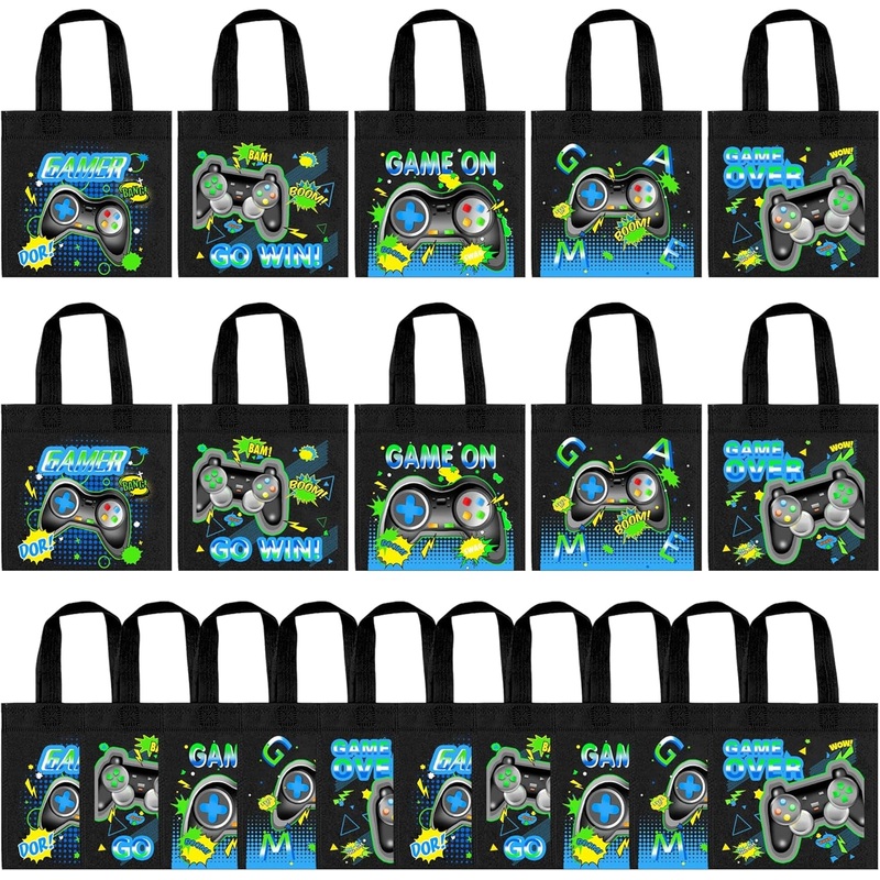 20 PCS Video Game Party Favor Bags Gamer Gift Bags Treat Gift Bags for Kids Game on Birthday Party Video Game Theme Party Baby Shower Level up Goodie Bags Supplies (GAME 01)
