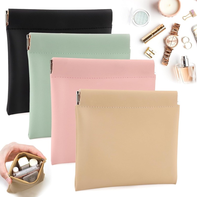 4-Pack Travel Makeup Bag, Portable Coin Bags, Cosmetic Organizer Set