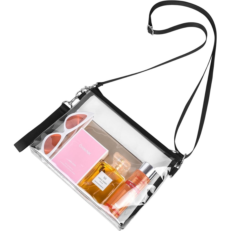 Bagenius Clear Purse Stadium Approved Clear Bag with Removable Straps for Work Sporting Events and Concert