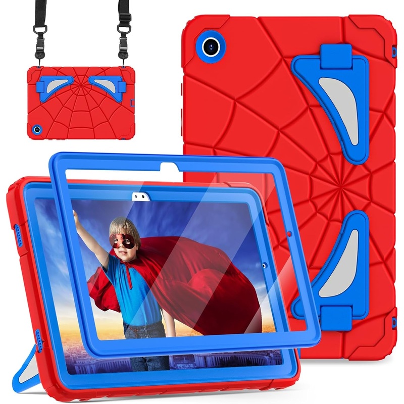 Case for Galaxy Tab A9 plus Case Samsung Galaxy Tab A9 plus 11 Kids Samsung Tablet with Screen Protector Stand Thickned Cornor Impact Protection Tab A9+ 11 Inch Cover, Red Blue