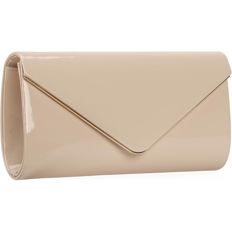 Dexmay Patent Leather Envelope Clutch Purse Shiny Evening Bag