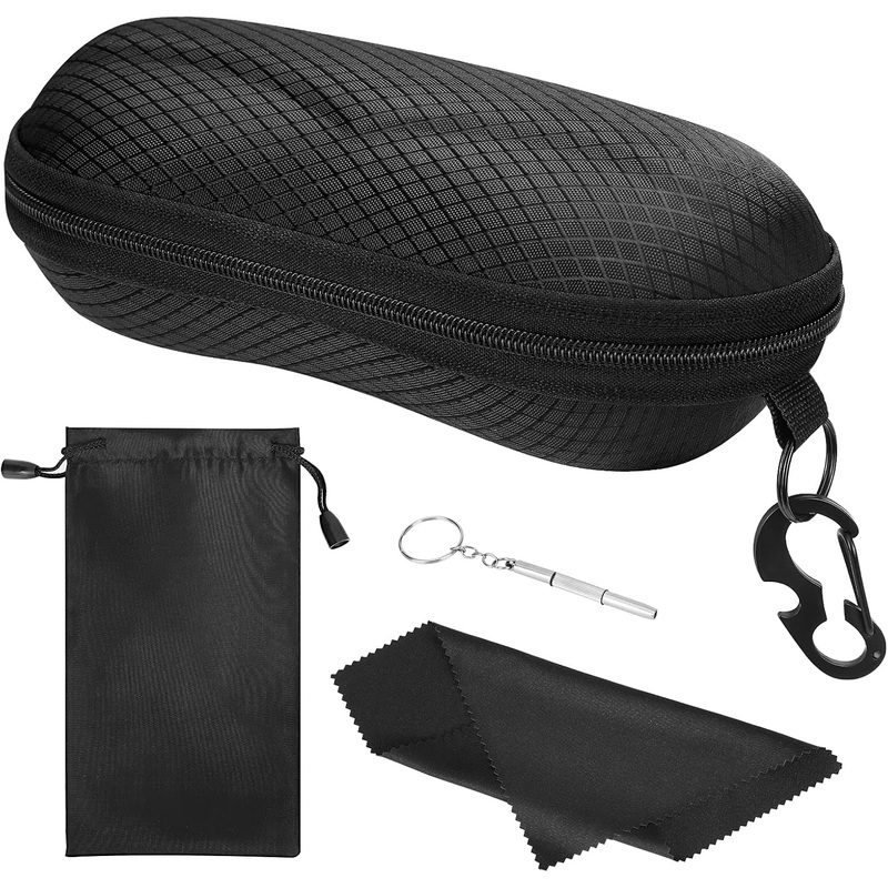 Moko Semi Hard Shell Sunglasses Case, Unisex Protective Eyeglass Case Glasses Case Holder with Metal Hanging Hook