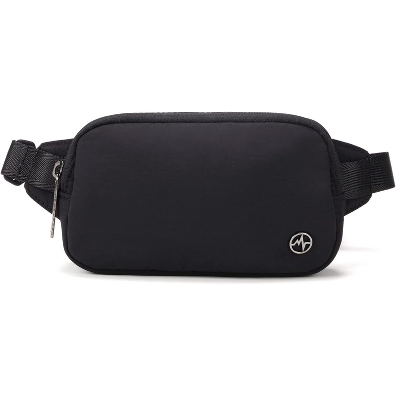 Pander Mini Belt Bag  Ultra Compact, Fits 6.7 Phone, Lipstick, Earbuds, Essentials, Small Crossbody Waist Purse, Black Onyx