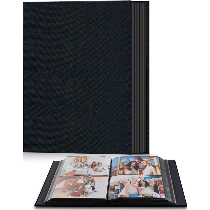 Popotop Photo Album 4X6 200 Pockets for Wedding Gifts,Linen Hardcover Picture Albums for Family Anniversary Baby Vacation Pictures