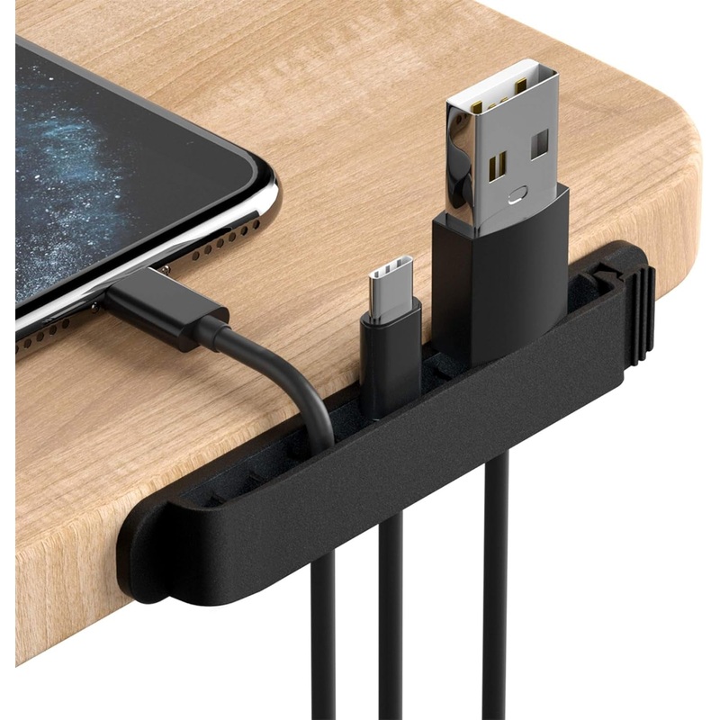 Pzoz Cable Clips, 3 Pack Cord Organizer Charger Cable Management for Organizing Home Office Desk Phone Car Wire, Self Adhesive Cord Holders (Black)